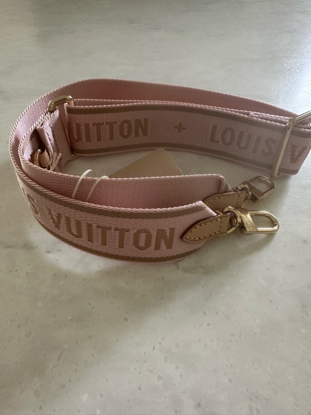 Louis Vuitton Pink Logo Jacquard Strap with Gold Hardware - Picture 7 of 7